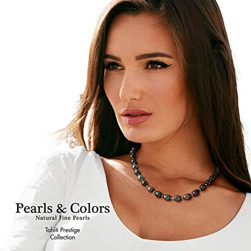 PEARLS & COLORS - Boucles d'Oreilles Pendantes Véritables Perles de Culture de Tahiti Poires 9-10 mm - Qualité A+ - Disponible en Or Jaune & Or Blanc - Bijou Femme