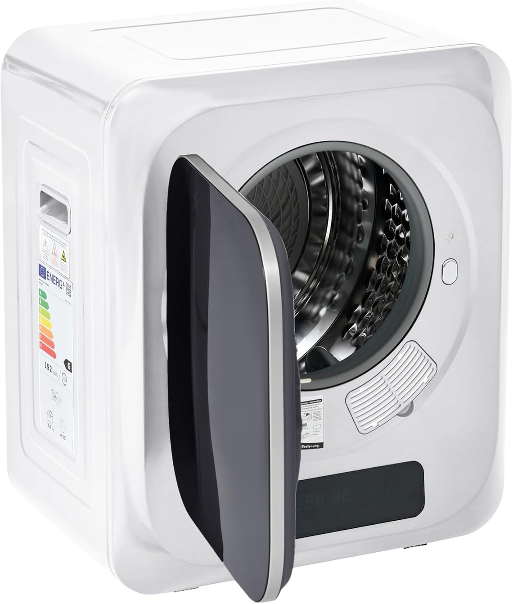 Merax Sèche-linge mural inox 3 kg (jusqu’à 4 kg) 850 W – 6 programmes & 6 fonctions, multi-filtration, protection surchauffe, montage mural - Blanc