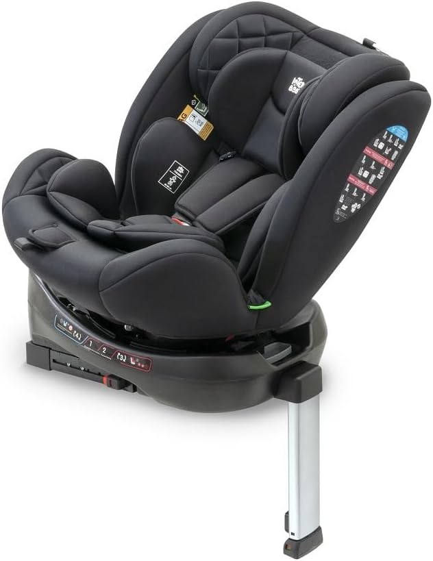 Interbaby SELLA Noir, Siège Auto Isofix Groupe 0/1/2/3-360º -iSize