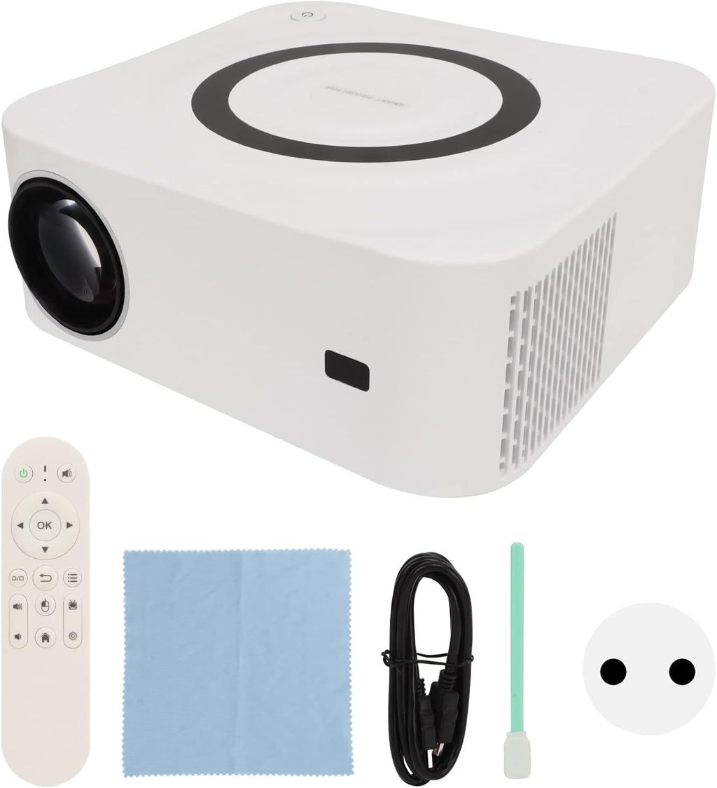 Accueil Projecteur WiFi 2.4G 5G, Projecteur Correction de la Distorsion Trapézoïdale à Télécommande pour Les Jeux (Prise UE)