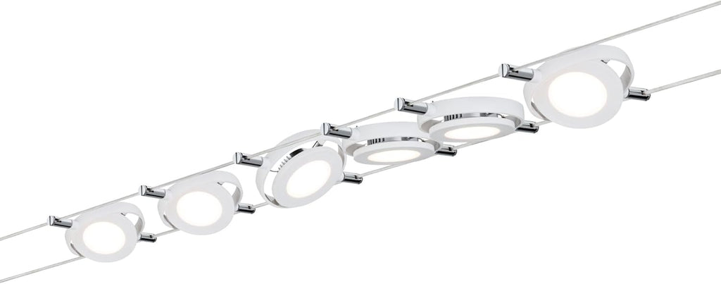 Paulmann 94106 SystÃsme de câbles CC RoundMac LED 6x4W, Blanc mat, 230/12V CC, 36VA, Métal