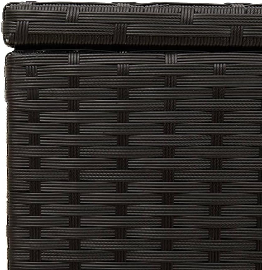 Canditree 291L Coffre de Rangement Extérieur en Résine Tressée, Coffre à Coussins Boîte de Rangement pour Jardin Patio (Noir)