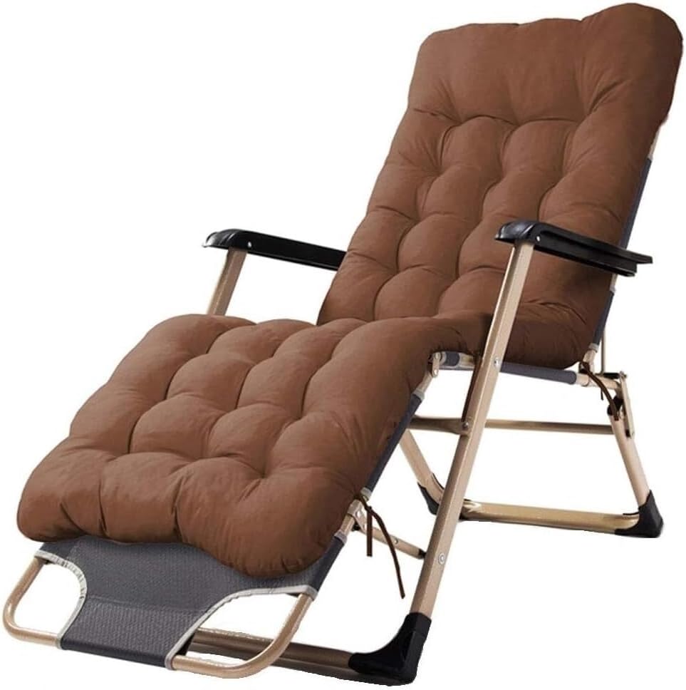 DANNMPX Chaise Longue Chaise Longue Inclinable en Tissu À Mailles Oxford Pliante Pause Déjeuner Accoudoir Incurvé pour Bureau Jardin Camping Pliante Relaxation B-Grey+Cushion