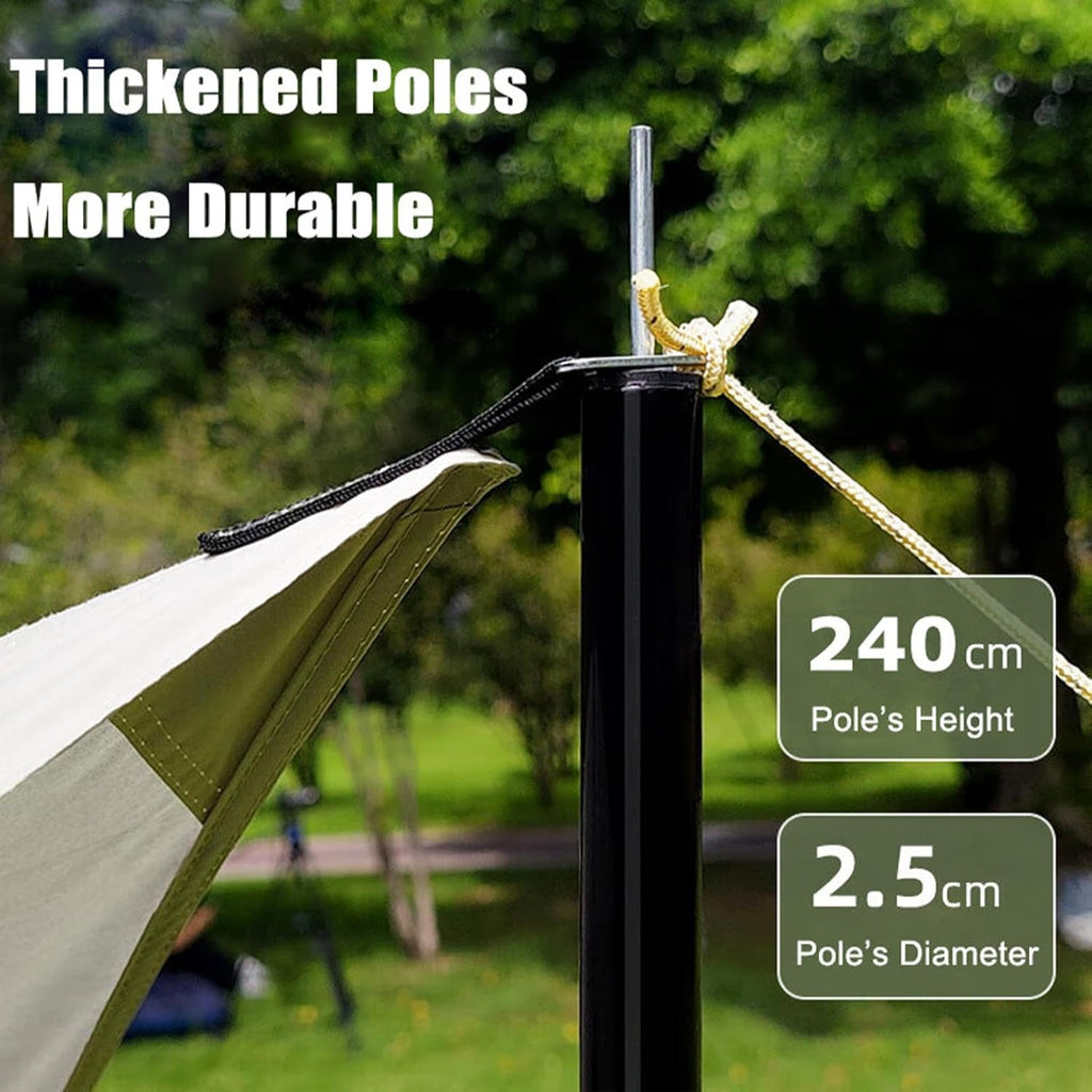 Abri de camping – Auvent pour aire de jeux – Grande couverture, pare-soleil robuste, protection UV pour randonnée pédestre – 5,2 x 4,7 m