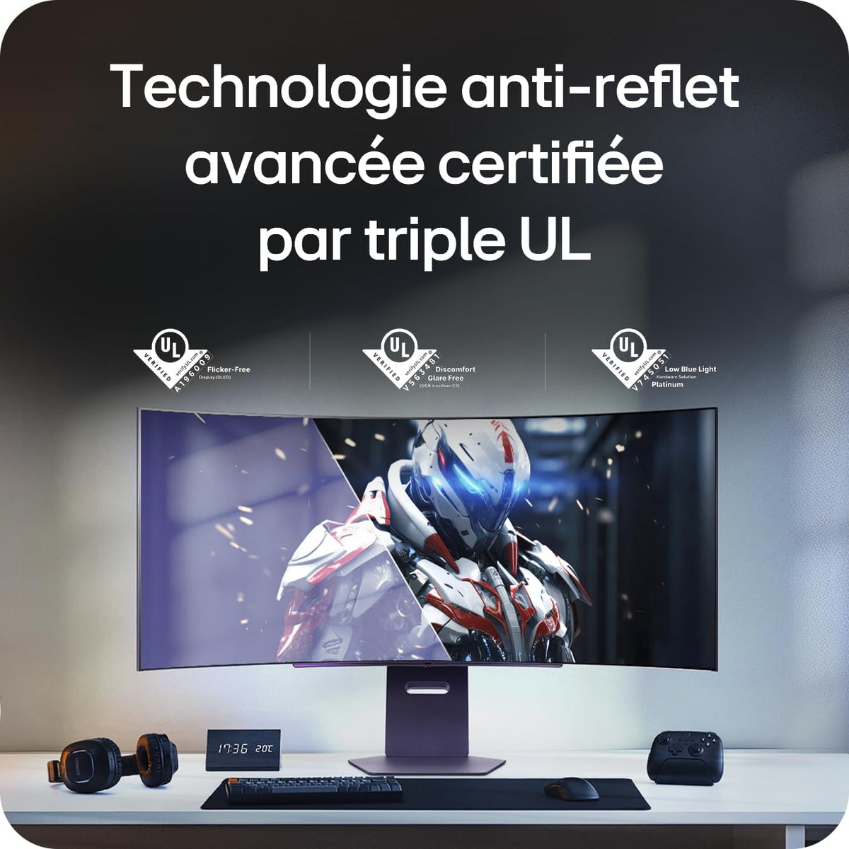 Ultragear™ 34GX900A-B.AEU Ecran PC Gaming 34" - Dalle OLED résolution QHD (3440 x 1440), 0,03ms 240Hz, DisplayHDR™400 True Black, DCI-P3 98.5% (CIE1976), FreeSync Premium Pro, G-Sync Compatible