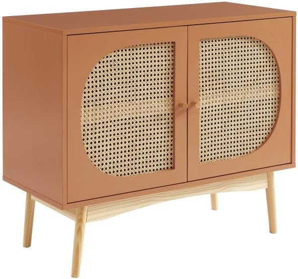 BAÏTA Buffet SIXTINE Terracotta et cannage rotin 90cm