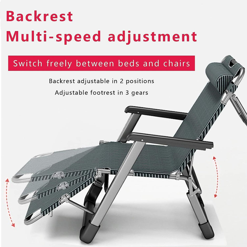DANNMPX Chaise Longue Zero Gravity Sunlounger Réglage À 2 Vitesses Chaise Pliante Portable avec Appuie-tête Longue pour Intérieur Extérieur Pliante Relaxation B