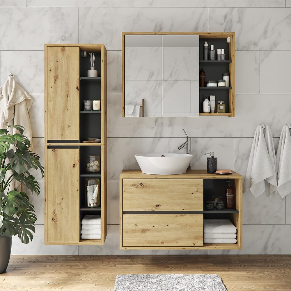 Vicco Armoire de Salle de Bain Viola, Chêne Artisan, 50 x 170 cm