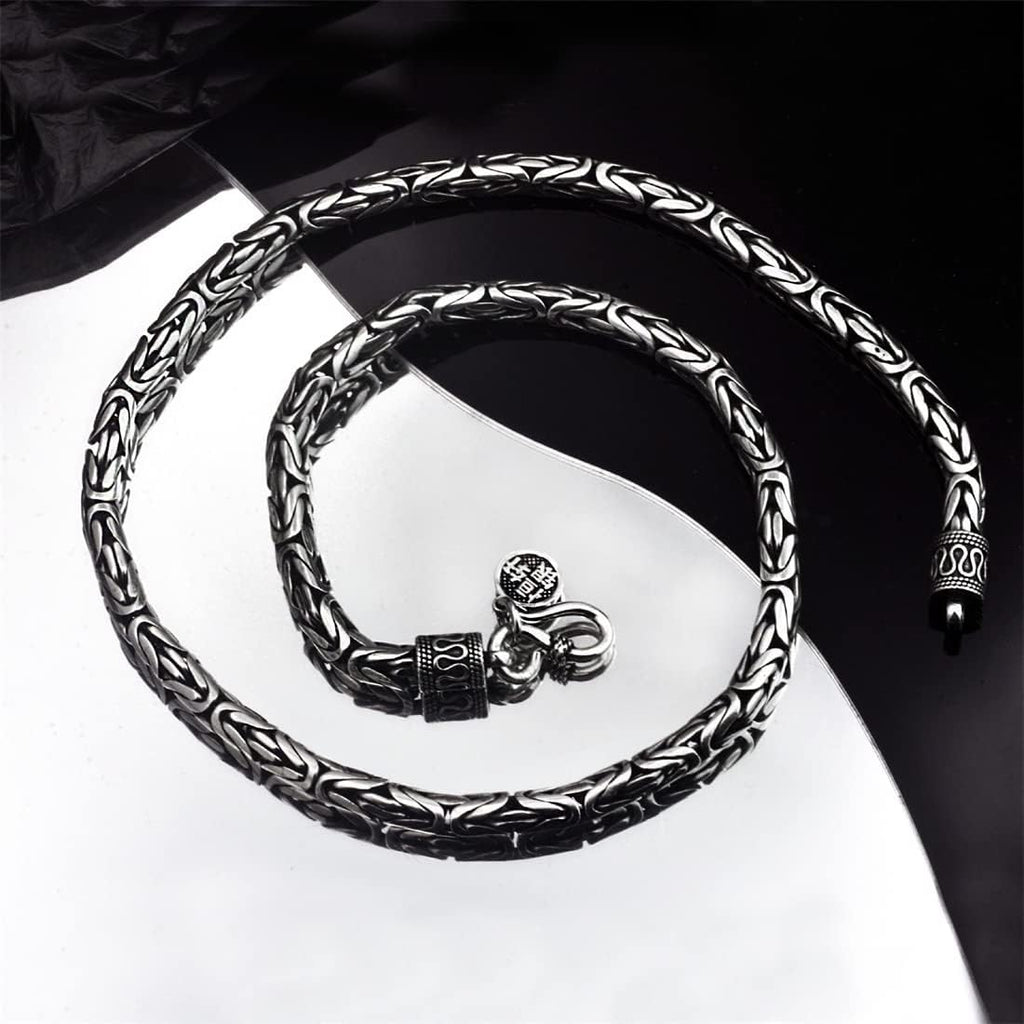 VOYADE Collier De Chaîne Byzantine En Argent Sterling Pour Homme, Bijoux Hip Hop En Argent Sterling 925 De Style Italien.