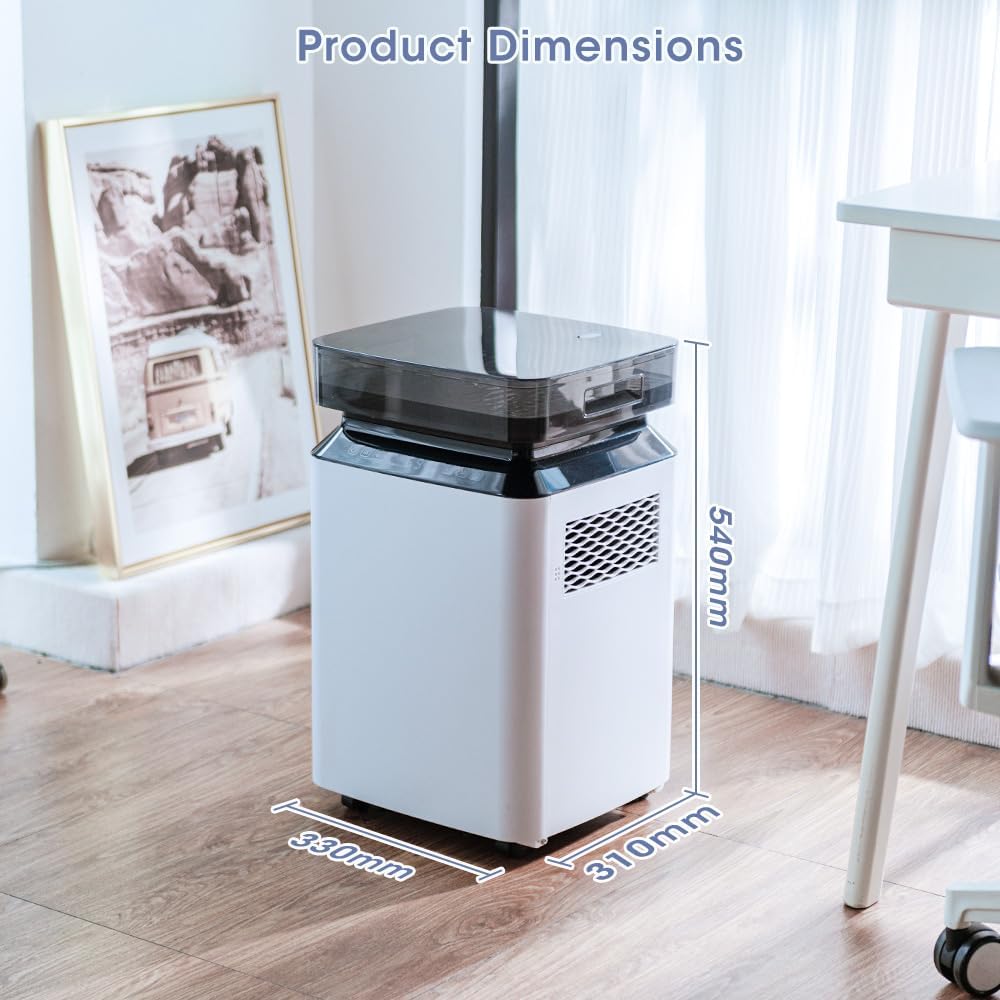 Déshumidificateur Électrique Grande Capacité: 80L/Jour Grande Capacité, Couvre 170m², Pompe de Relevage, Double Ventilation, Silencieux 46dB, Pour Cave/Bureau/Garage/Cuisine/Salle de Bain