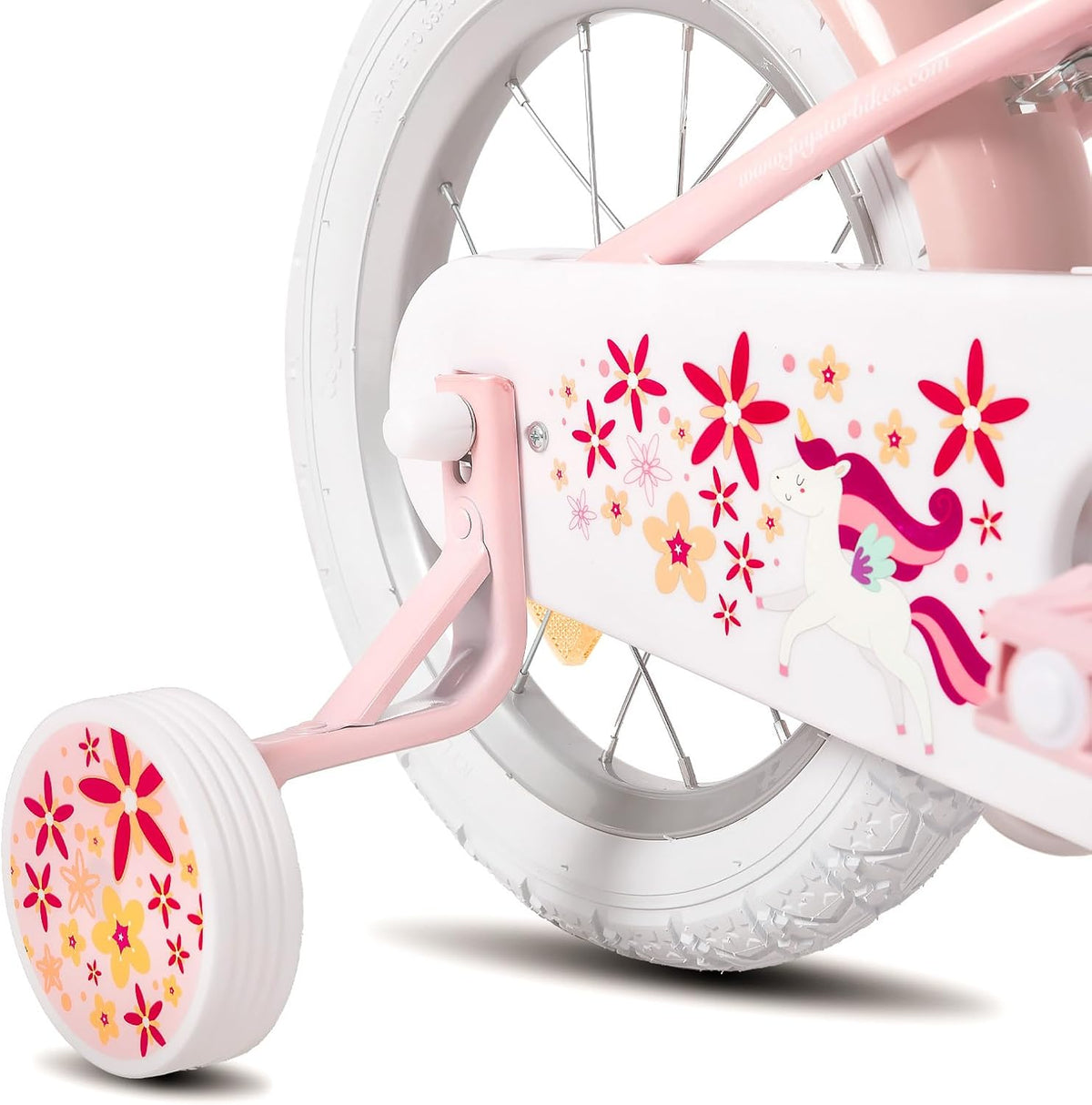 JOYSTAR Vélo Licorne 12/14/16/18 Pouces pour Filles 2-9 Ans, vélo Enfant avec siège vélo poupée et Roues stabilisatrices& Panier