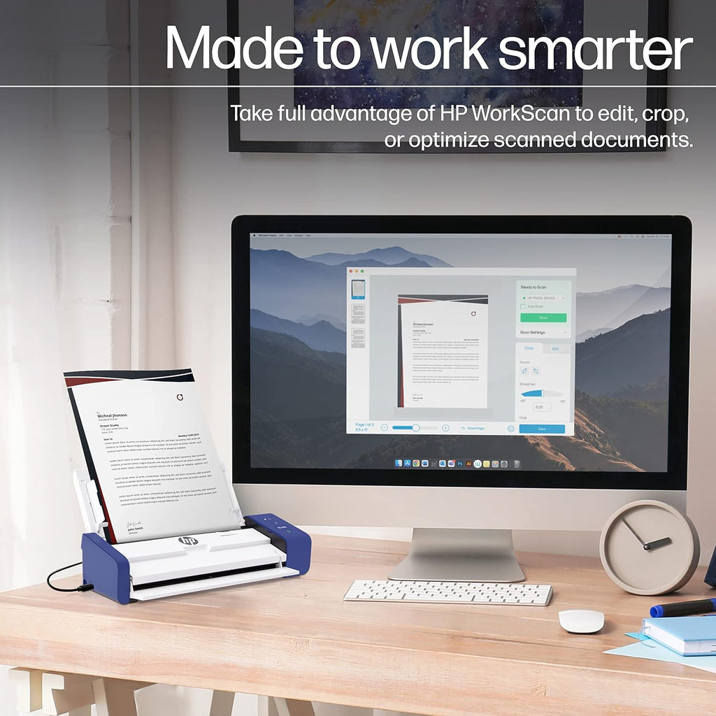 Scanner de Documents et Photo Portable Duplex USB avec Plateau à Flux Automatique pour Scanner numérique Portable 2 côté
