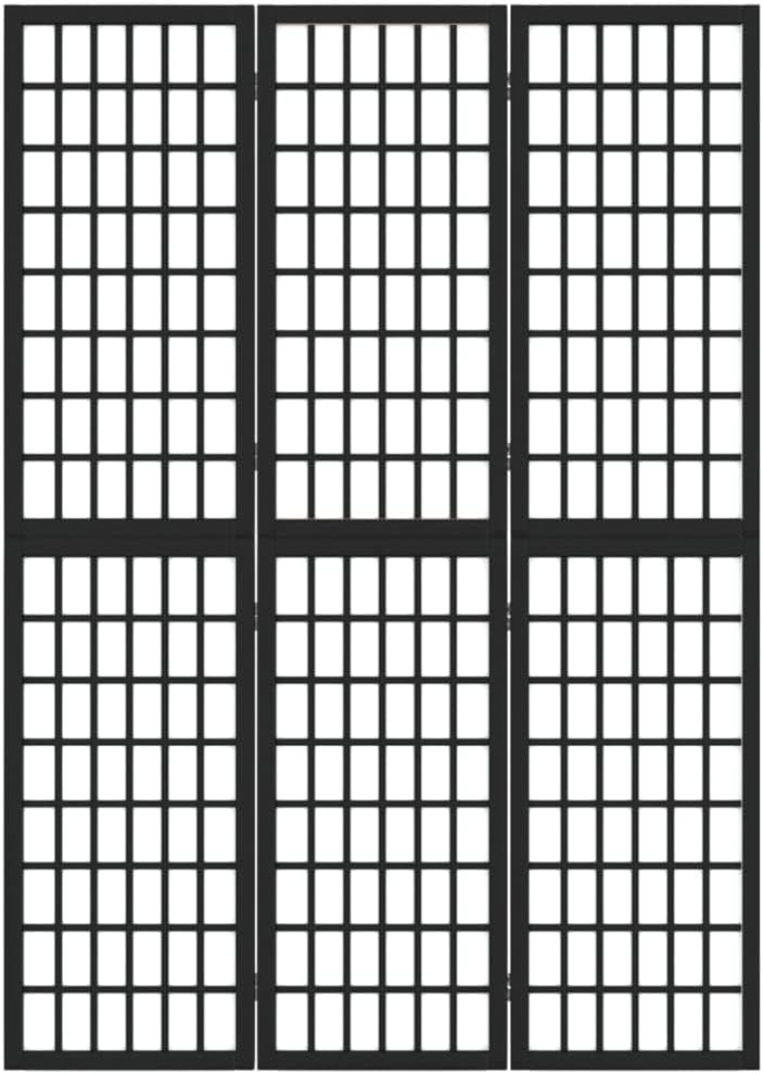 Ecran d'Intimité Paravent Séparateur de Pièces Cloison de Séparation pour Chambre à Coucher Maison Intérieur, 3 Panneaux 120x170 cm Noir