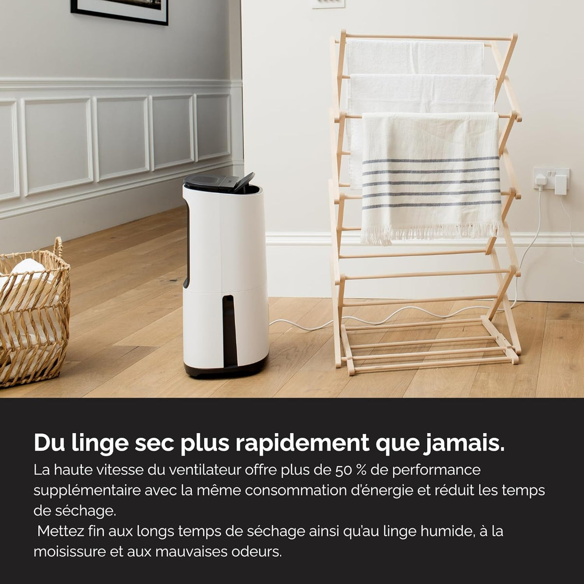 Meaco MeacoDry Arete Two Déshumidificateur et purificateur d'air ultra silencieux pour maisons, caves, chambres à coucher, garages 20 l