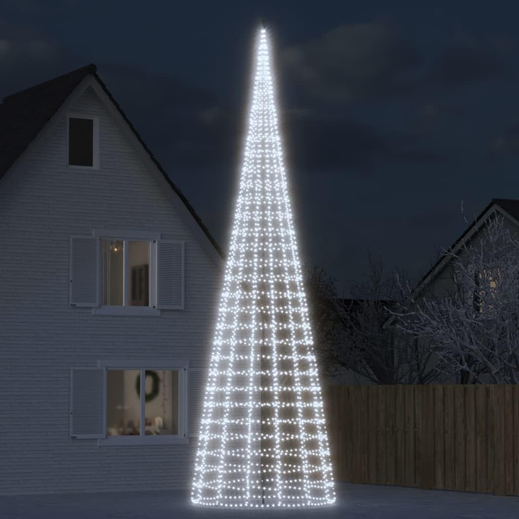 Festnight Arbre de Noël Cône Lumineuse avec Etoile Sapin de Noël Guirlande Lumineux Intérieur Extérieur Lumière de Noël extérieure Décoration de Noël-Blanc froid-800 cm
