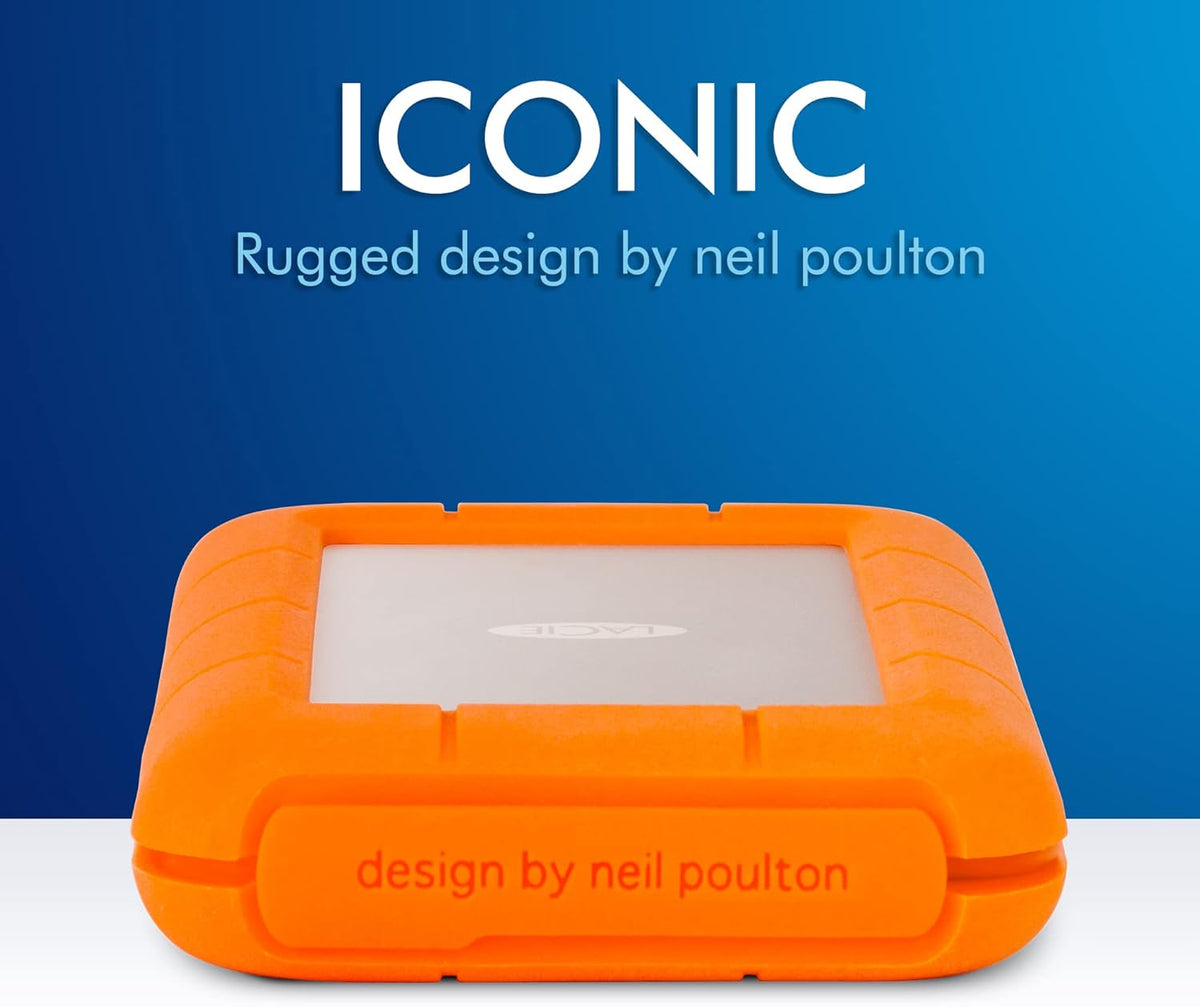 LaCie Rugged USB-C 4To, Disque Dur Externe Portable HDD, PC Mac iPad & iPhone, Data Rescue Service (STFR4000800)