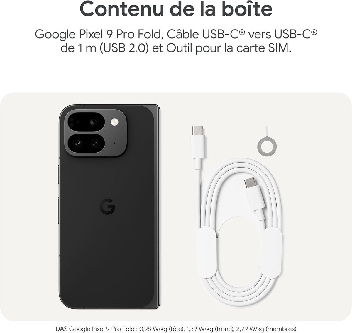 Google Pixel 9 Pro Fold - Smartphone Android débloqué avec Gemini - Triple Appareil Photo arrière avancé - Écran Pliable - Vidéo en Mode Mains Libres - Noir Volcanique, 256GB