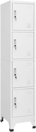 vidaXL Armoire à Casiers avec 4 Compartiments Armoire de Rangement Meuble de Rangement Vestiaire Sportif Entreprise Intérieur 38x45x180 cm