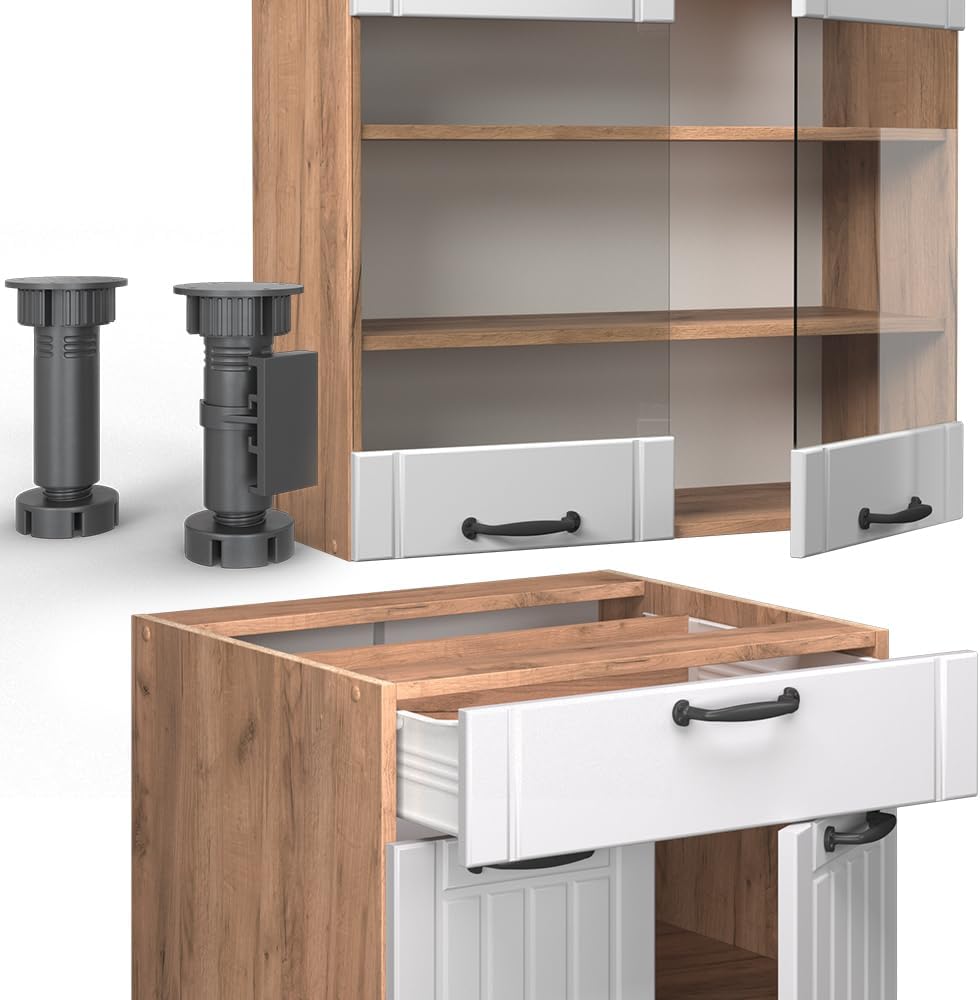 Vicco Cuisine Fame-Line, Blanc Campagne, 140cm, PT Anthracite