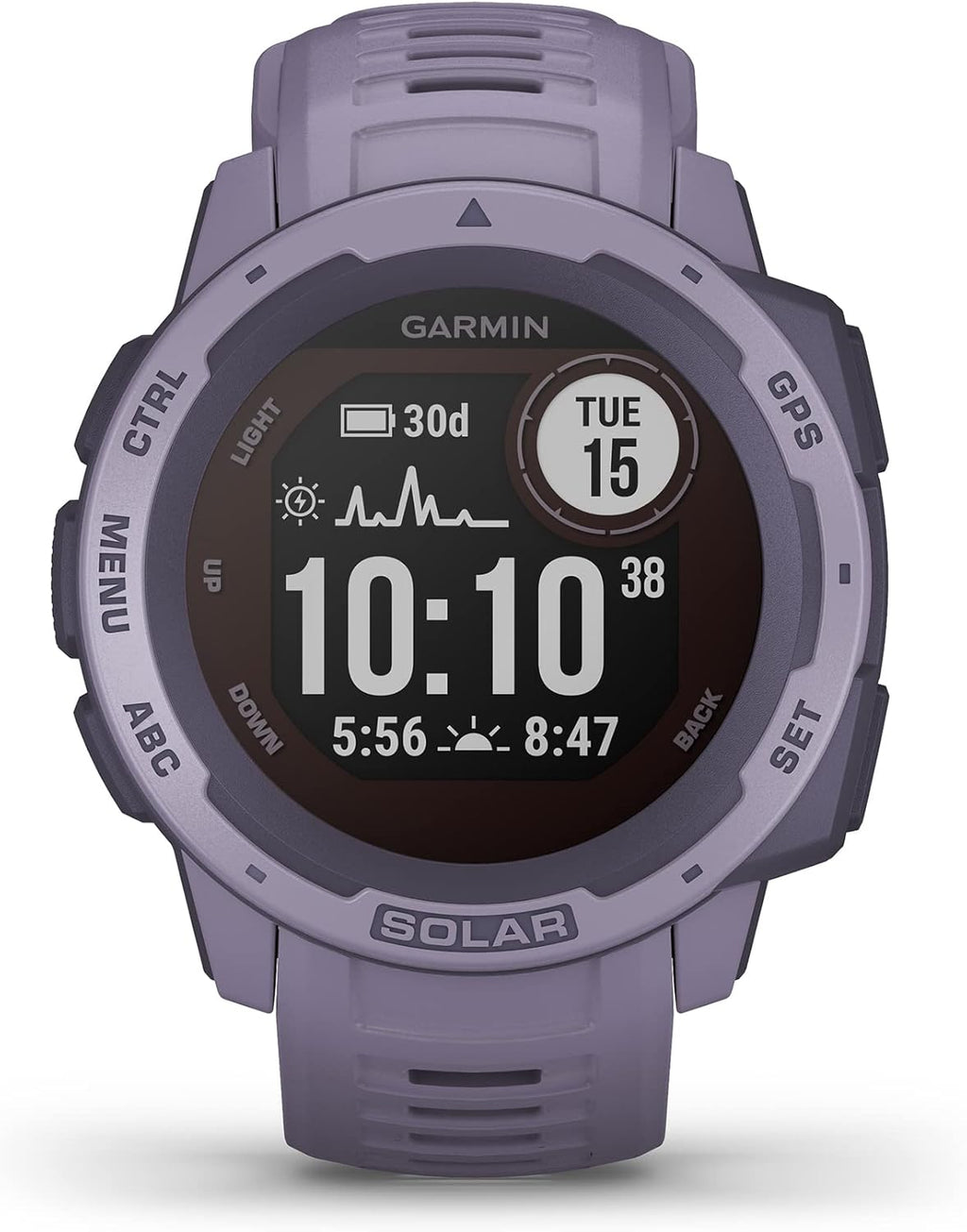 Instinct Solar - Montre GPS de plein air robuste avec chargement à l'énergie solaire - Violet (Reconditionné)