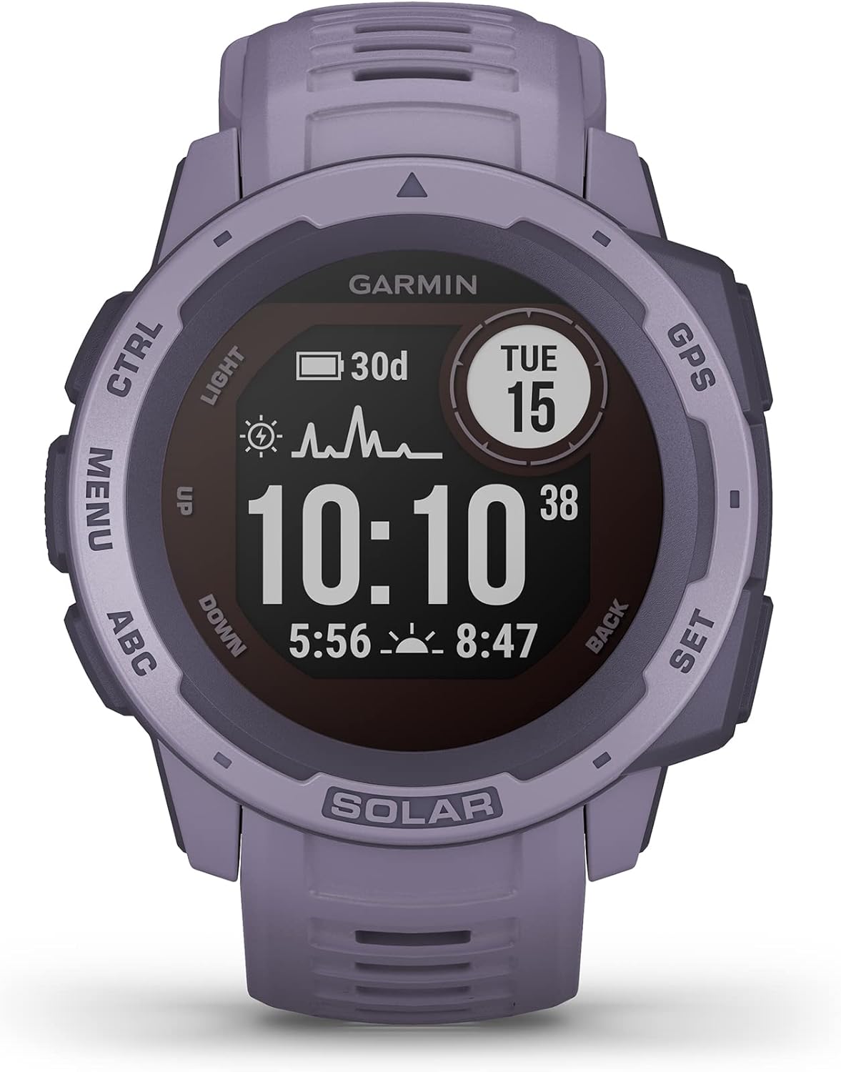 Instinct Solar - Montre GPS de plein air robuste avec chargement à l'énergie solaire - Violet (Reconditionné)