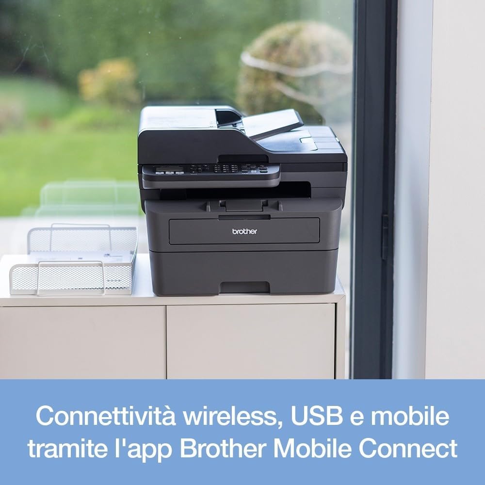 Brother MFC-L2835DW - Multifonction 4 en 1 (Impression/Scan/Copie/Fax) Laser Noir et Blanc - WiFi et Ethernet - Eligible au forfaitd'encre EcoPro