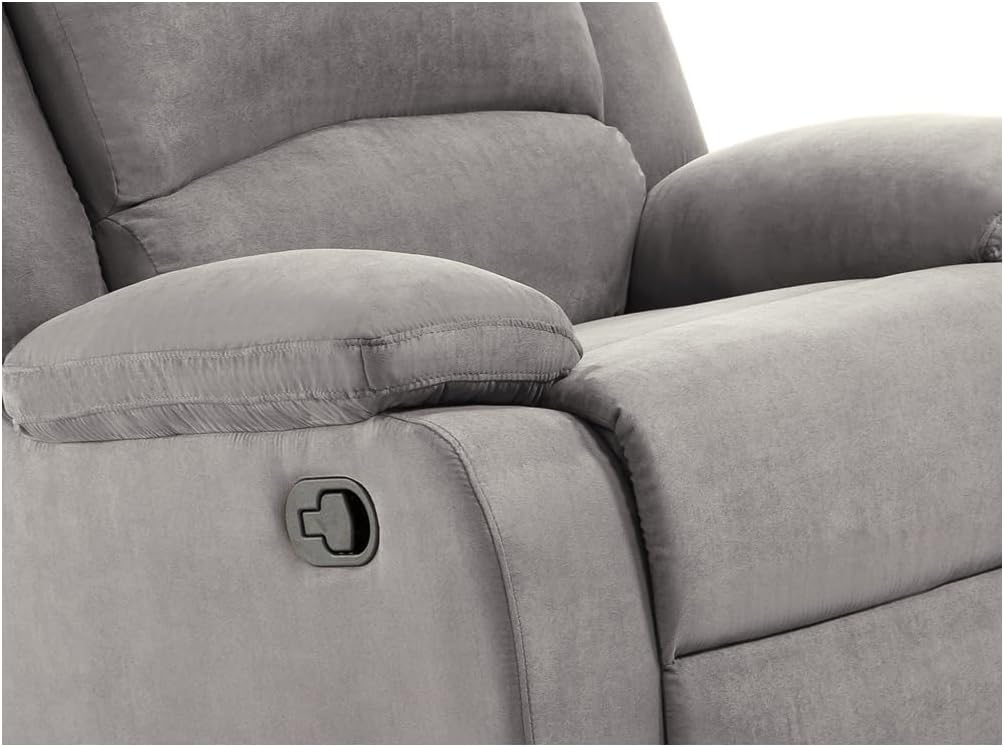 LOUNGITUDE - DETENTE - Canapé de Relaxation 2 Places en Microfibre - Gris