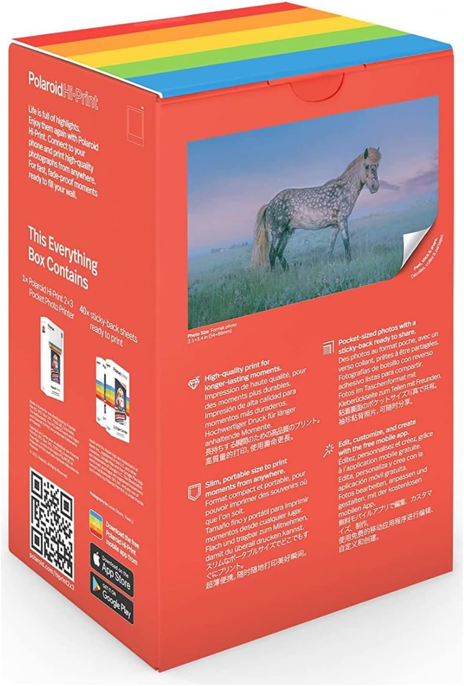 Coffret imprimante Portable Polaroid Hi-Print Blanc + 40 Feuilles