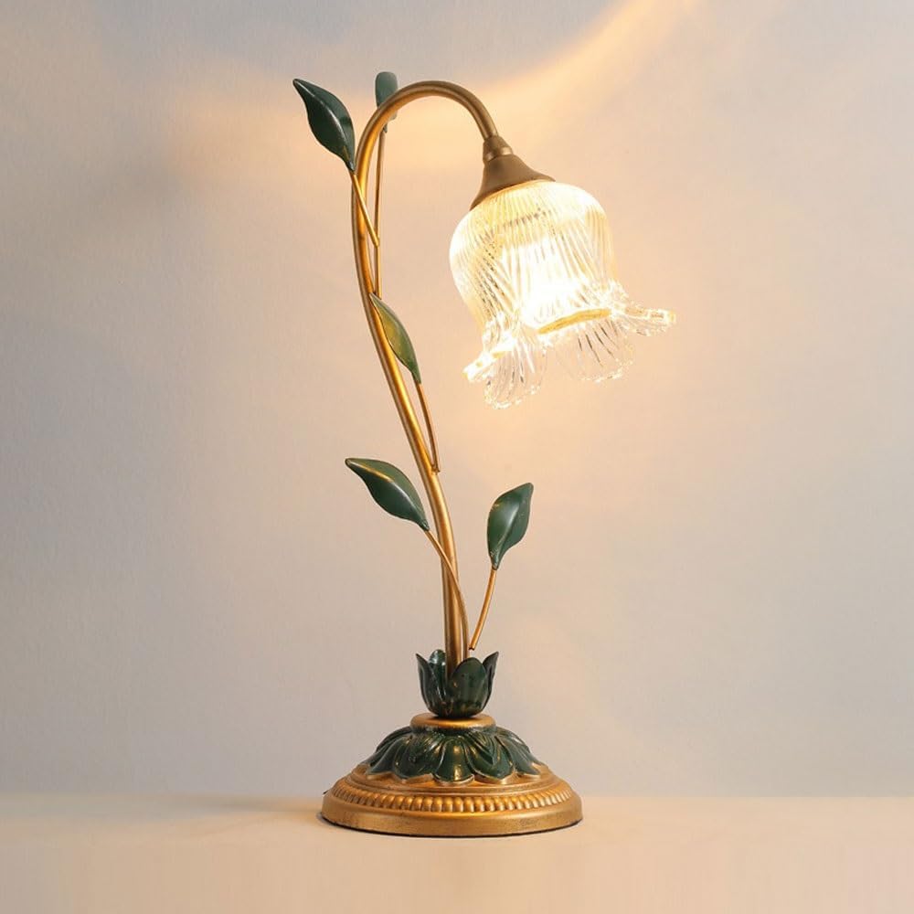 ruyi-1986 Lampes de table Lampe de bureau décorative for chambre à coucher, chevet chaleureux, fleur rose artistique, cadeau Petit