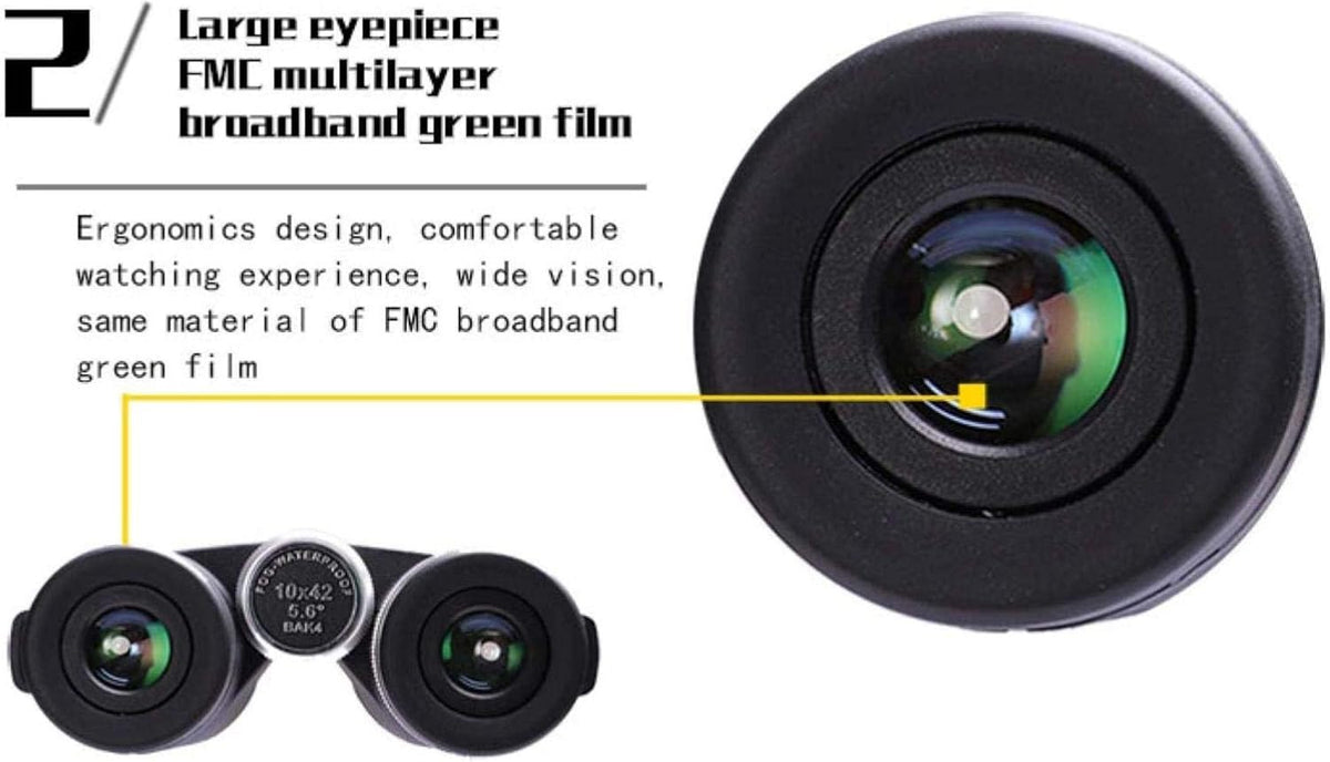 Jumelles Haute Puissance, Jumelles étanches 10X42 Ipx7 Bak4 Prisme Optique télescope Haute Puissance pour Le Camping extérieur 10X42 pour intérieur/extérieur