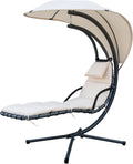 Gardenia Hamac Fauteuil Chaise Longue Suspendue à Bascule avec Pare-Soleil Kelly Beige