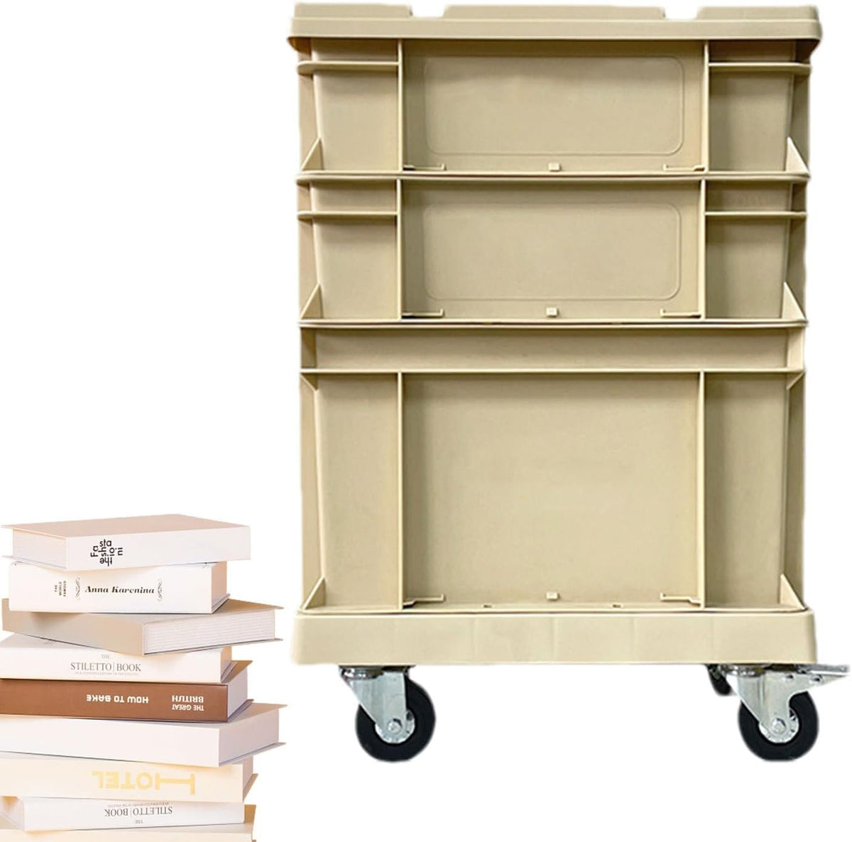YRTUOP Bacs De Rangement Empilables À Roulettes - Empilable et Résistant Style Industriel Conteneur Roulant De Rangement Et Bac À,pour Outils Jouets Livres et Stockage Maison