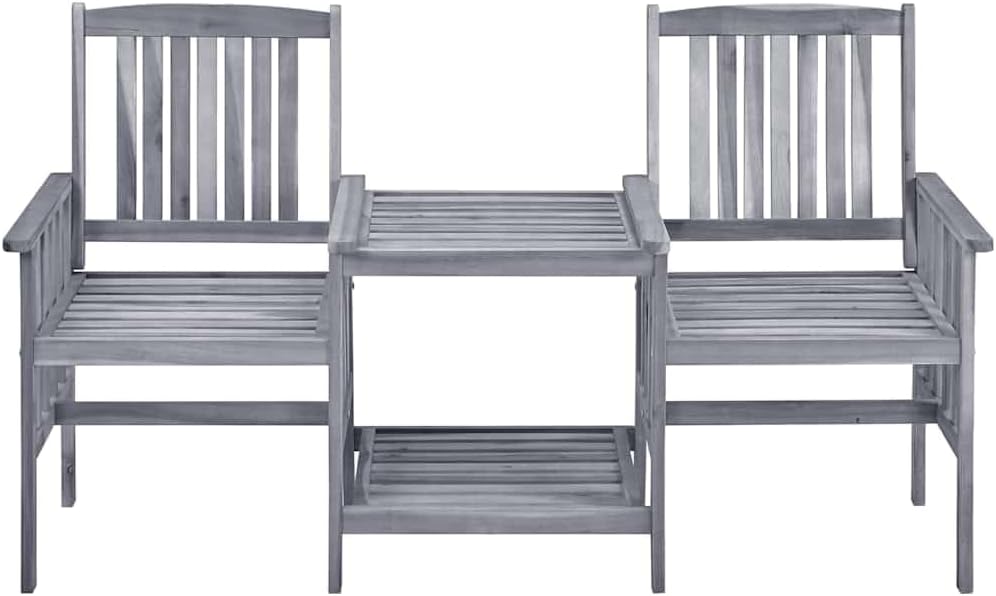Générique Chaises de Jardin avec Table à thé et Coussins Acacia Solide,Salons de Jardin,3061311