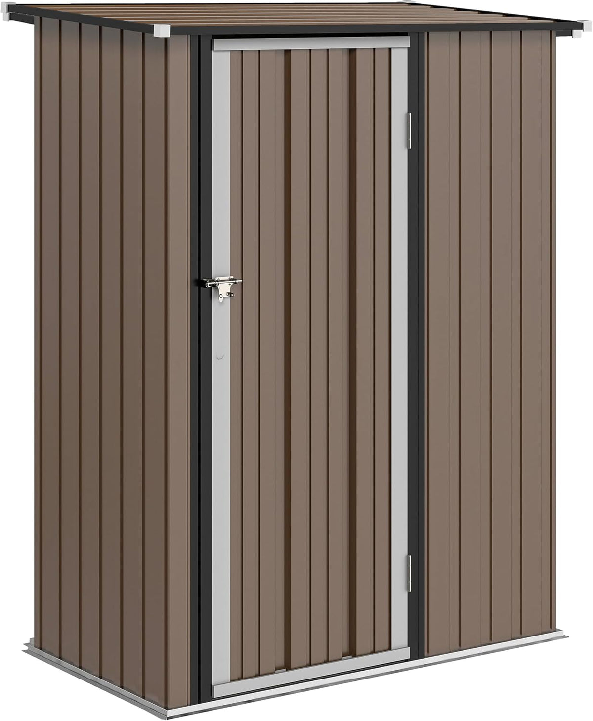 Outsunny Abri de Jardin 1 m² - abri à Outils - cabanon Porte verrouillable - dim. 142L x 84 x 189H cm - Acier galvanisé Marron