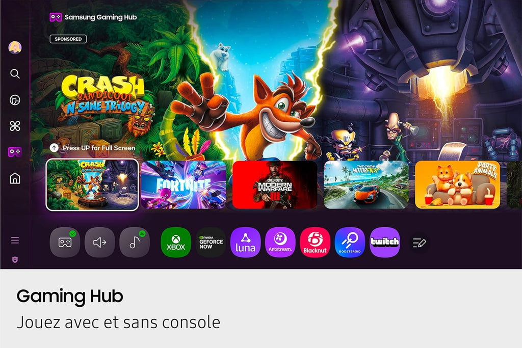 TV AI 65 Pouces QLED 65Q7F3 4K Smart TV, Quantum Dots, Q4 AI Processor, WiFi, Airplay, HDR, Q-Symphony, OTS Lite, Knox Security, Gaming Hub, Bixby, Application opérateurs intégrées