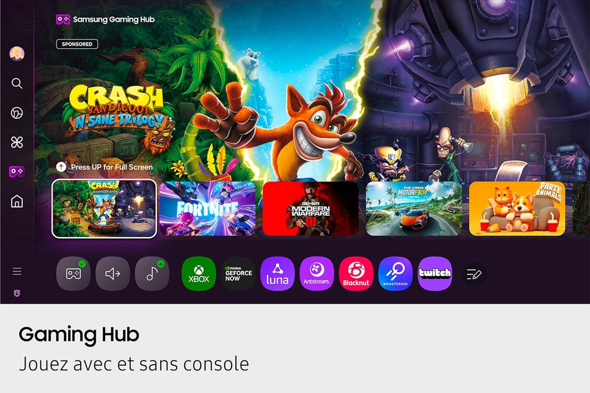 TV AI 65 Pouces QLED 65Q7F3 4K Smart TV, Quantum Dots, Q4 AI Processor, WiFi, Airplay, HDR, Q-Symphony, OTS Lite, Knox Security, Gaming Hub, Bixby, Application opérateurs intégrées