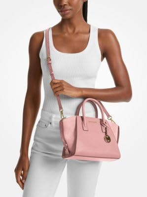 Sac pour femme I Satchel I Sac à main I Sac à bandoulière I Modèle : AVRIL I Rosé I 30 x 20 x 12 cm (l x H x P) I Logo MK I Matelassé I Sac pour femme