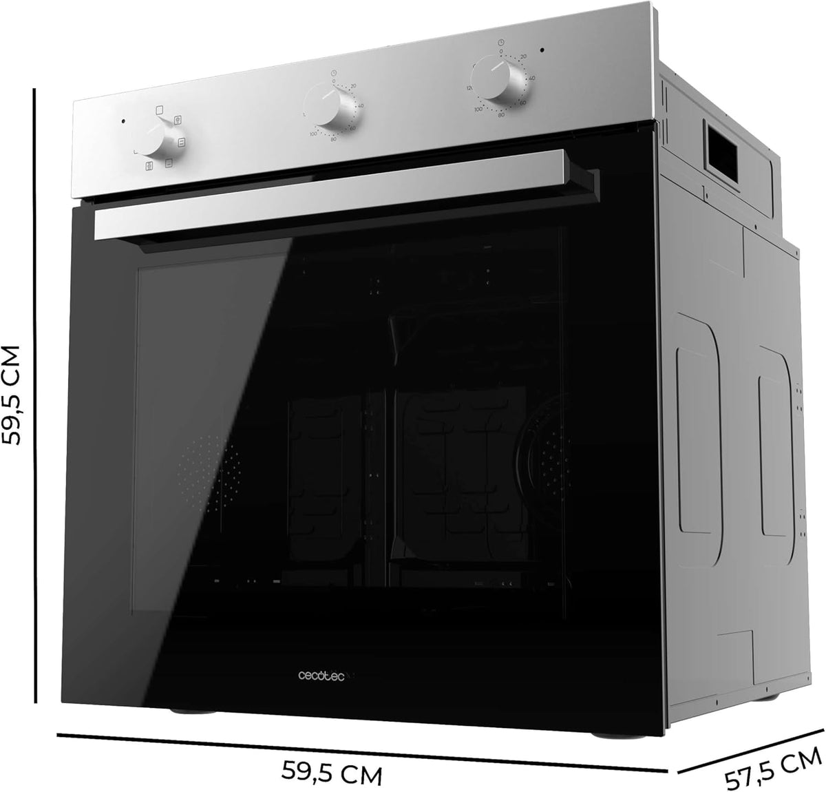 Cecotec Four intégrable multifonctions Bolero Hexa M236000 Inox Time A.Four multifonctions Capacité de 70 L, 6 fonctions, classe A, 2800 W