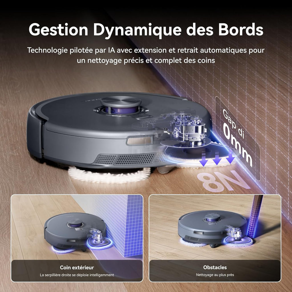 NARWAL Freo Z10 Ultra Robot Aspirateur Laveur, Balai Intelligent 18000Pa - Extension Serpillère Dynamique, Système Anti-Enchevêtrement, Nettoyage Humide/Sèche, Station Tout-en-Un