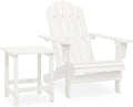 LLEZKBR Ensemble de meubles d'extérieur Adirondack Chaise de jardin avec table en bois de sapin massif Blanc