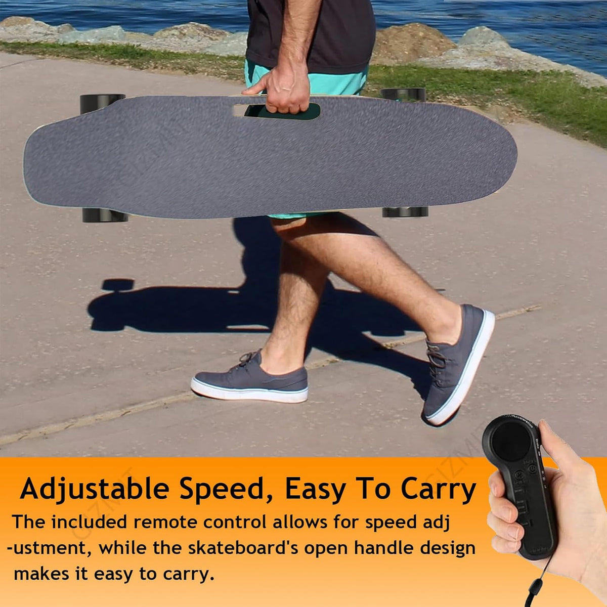 GIZMIT Skateboard électrique pour Adultes, Tout-Terrain, avec télécommande - Vitesse maximale de 24 km/h, autonomie de 13 km, idéal pour Adolescents et Adultes, Conception Robuste