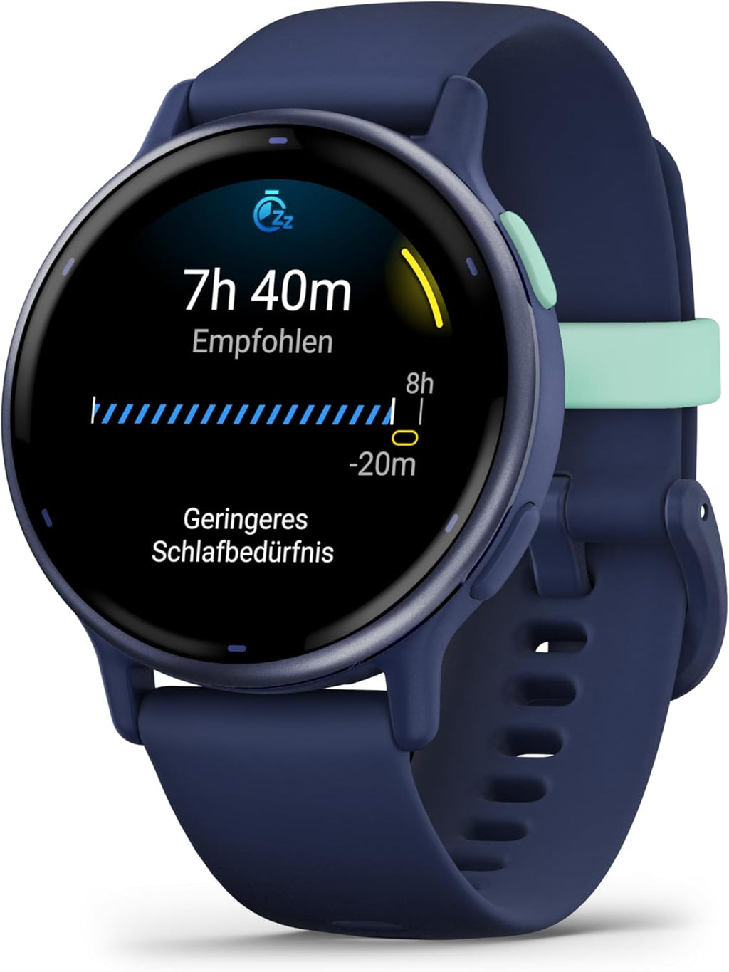 vívoactive 5 - Montre connectée GPS Sport et santé – Metallic Blue avec Bracelet Bleu Marine (Reconditionné)