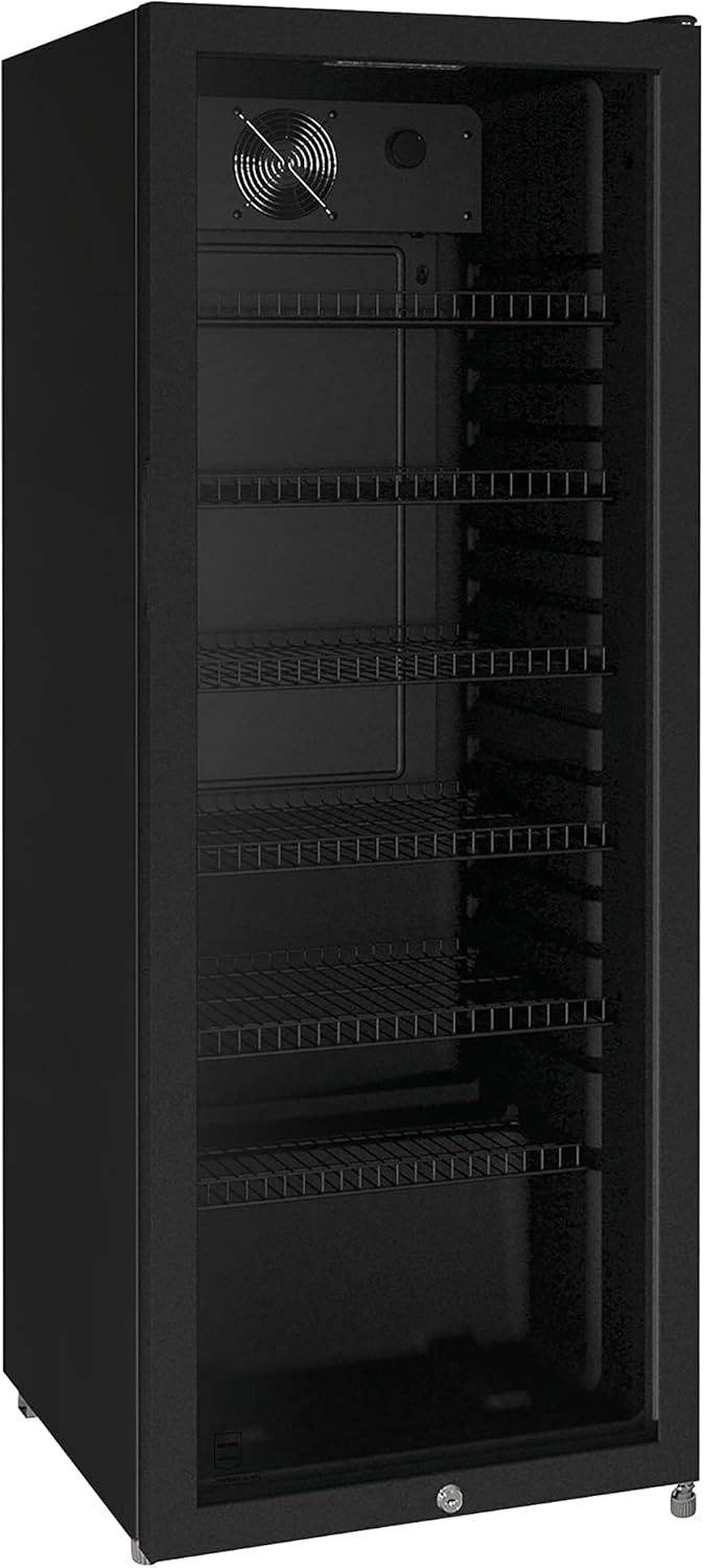METRO Professional Réfrigérateur à Boissons GSC4240B, Métal/Verre, 54 x 54.5 x 139.5 cm, 237 L, Refroidissement Statique, 110 W, avec Serrure, Restauration, Noir