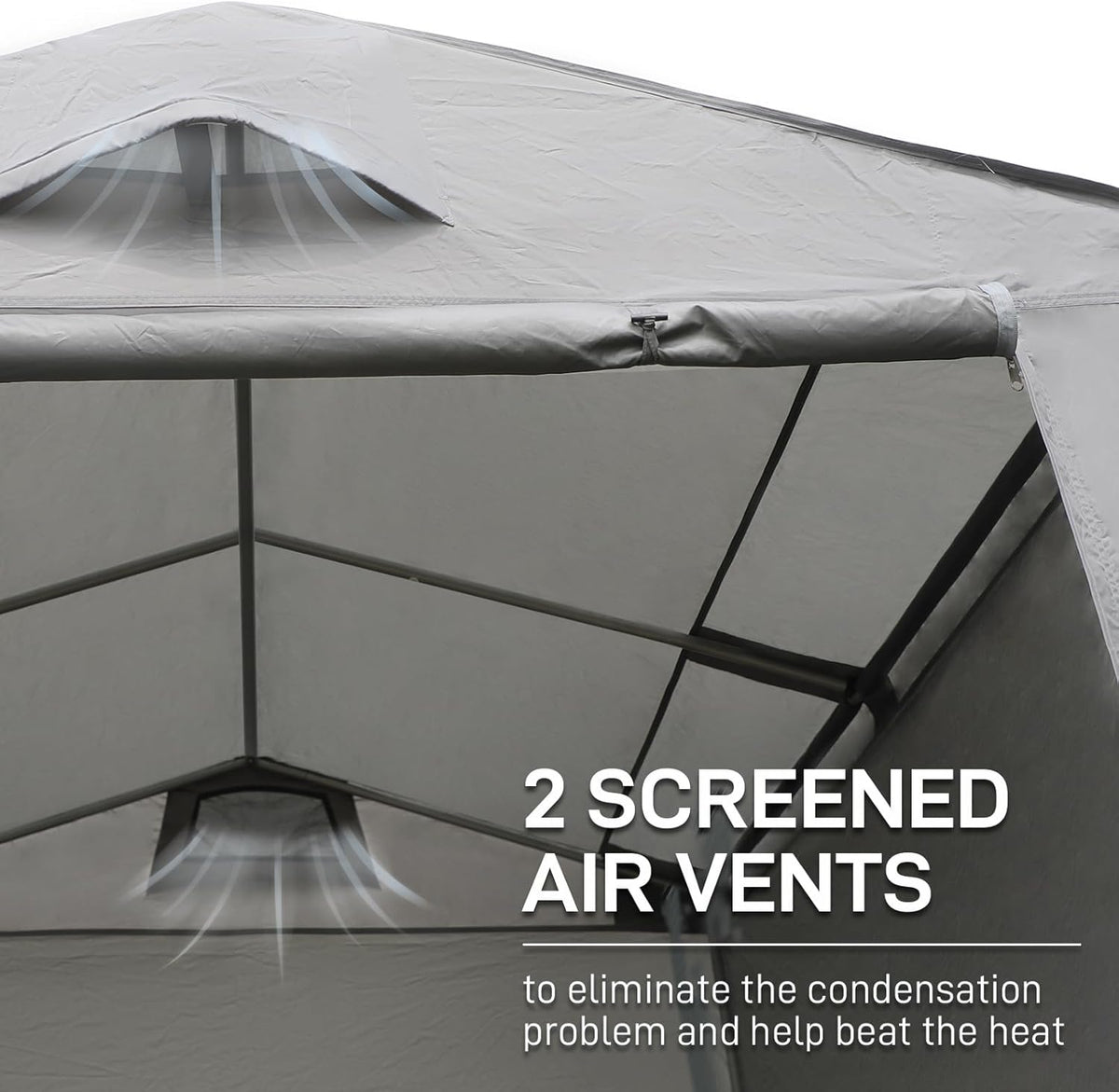 EVER ADVANCED Abri de Jardin 9.8m³ Tente de Stockage 190x230x225cm, Abri de Jardin étanche avec 2 Ouvertures d'aération, Garage à vélos abri de vélo Garage de Rangement abri Tout Usage, Gris