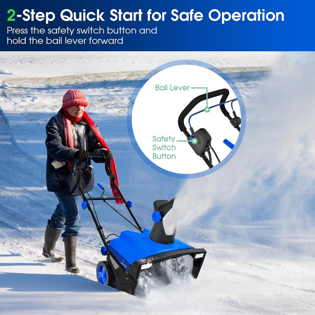 GOPLUS Souffleuse à Neige Électrique 2300 W, Largeur de Travail de 50CM, Déneigeuse Filaire avec Distance de Projection 9 M & Lumières LED, Chasse-Neige Puissant pour Jardins, Trottoirs (Bleu)