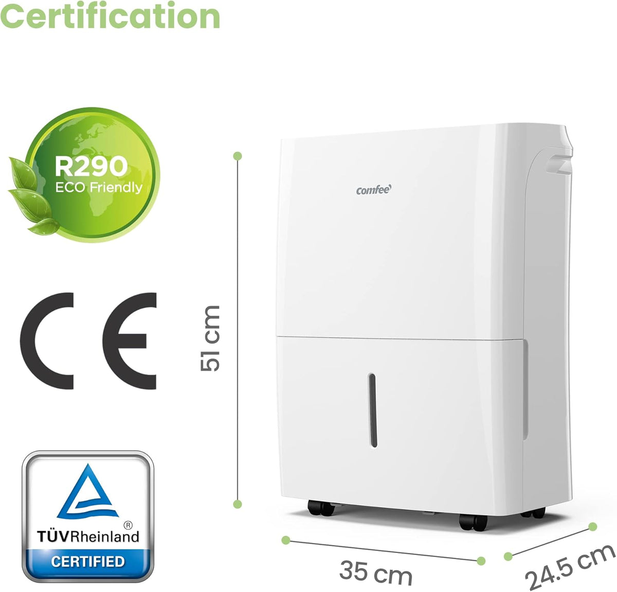 Déshumidificateur Connecté 20L/jour, 4 Modes, Deshumidificateur d air Silencieux, Sèche-Linge, Réservoir 3L, Pour pièce de 40㎡/100m³, MDDF-20DEN7-WF, Chambre, Garage, Fonctionne avec Alexa