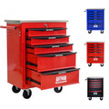 ELIHGTBY Servante d'Atelier Vide à 5 Tiroirs, Chariot d'Outils Robuste sur roulettes - Établi Mobile avec Verrouillage Centralisé, Armoire de Rangement pour Garage, Servante Atelier Rouge et Noir