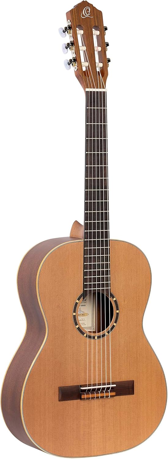 Ortega Guitars Guitare Classique Gaucher - 7/8 - Family Series - Housse Incluse - Cèdre / Acajou, Naturel R122-7/8-L