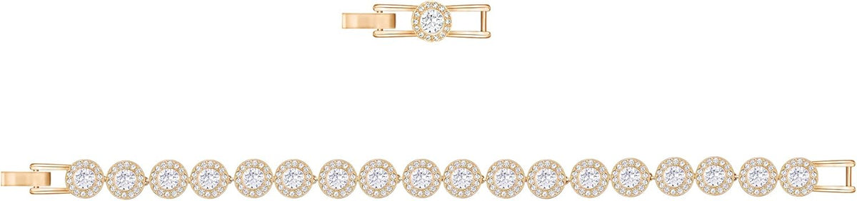 Bracelet Angelic Swarovski blanc, plaqué or rose (taille : 6 3/8")