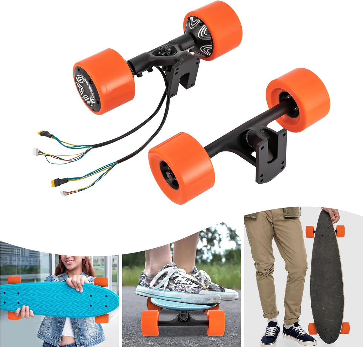Kit de moteur de moyeu sans balais - 100 kg - Double moteur pour skateboard électrique - Moteur de moyeu pour skateboard électrique - Double moteur